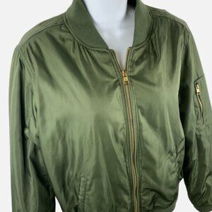 L.A. Hearts Olive Green Zip Up Puffer Bomber Jacket